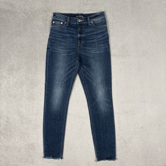 Lucky Brand Jeans Womens 4 27 Mid Rise Bridgette Skinny Stretch Blue Raw Hem - Picture 1 of 11